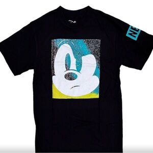 Neff X Disney Men's Angry Mad Mickey Mouse Graphic Tee T-Shirt in Black